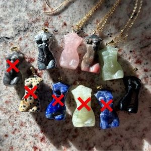Crystal woman sculpture necklace ✨